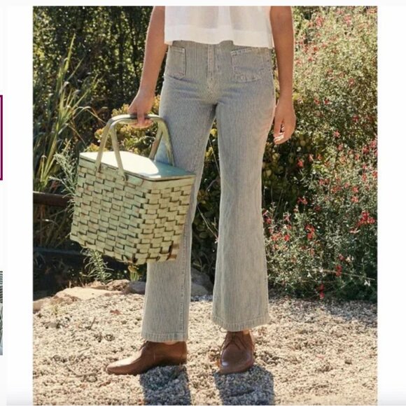 CHRISTY DAWN The Lula Jean High Rise Cropped Railroad Stripe Denim 29 NWT - Picture 5 of 5